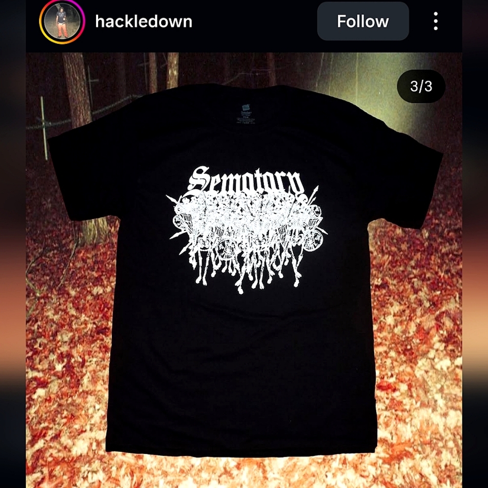 Sematary Skellingtons Black Metal Logo Tee